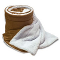 Oversize Micro Mink Sherpa Blanket--60"x72" (Embroidered)--Caramel ***FREE RUSH***